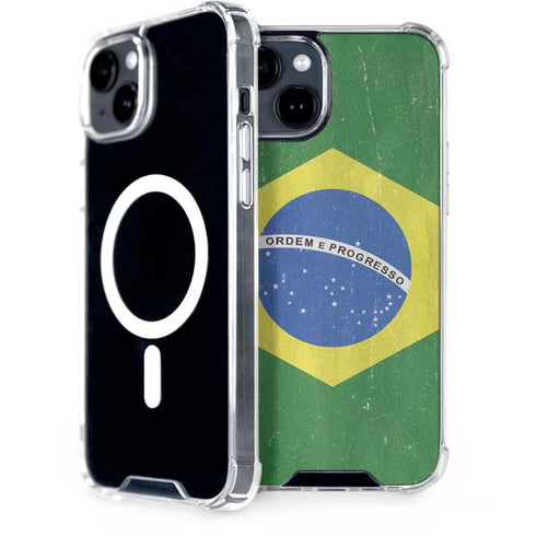 Brazil Flag Distressed iPhone 13 MagSafe Case