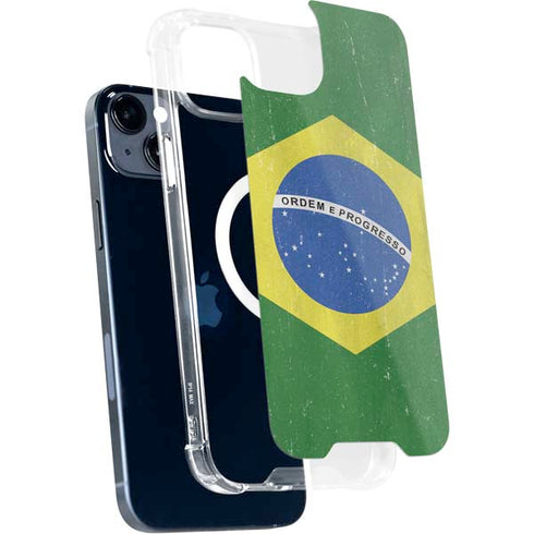 Brazil Flag Distressed iPhone 13 MagSafe Case