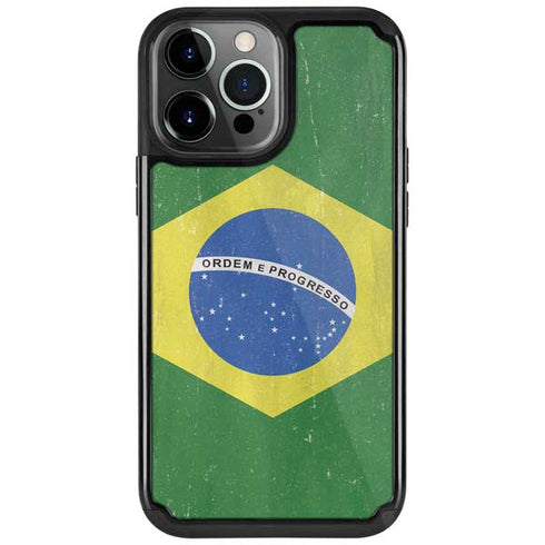 Brazil Flag Distressed iPhone 13 Pro Cargo Case