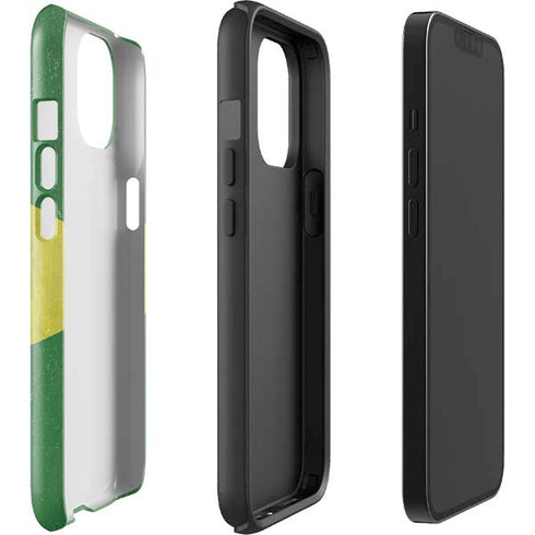 Brazil Flag Distressed iPhone 14 Plus Impact Case