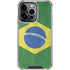 Brazil Flag Distressed iPhone 15 Pro Clear Case