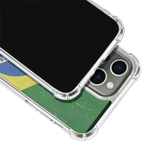 Brazil Flag Distressed iPhone 14 Pro Max Clear Case