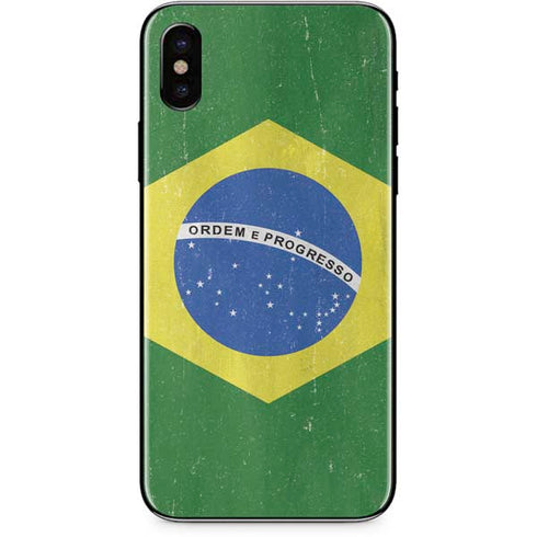 Brazil Flag Distressed iPhone 8 Skin