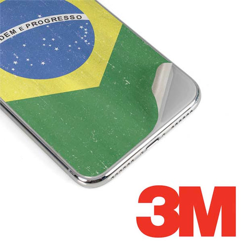 Brazil Flag Distressed iPhone X Skin