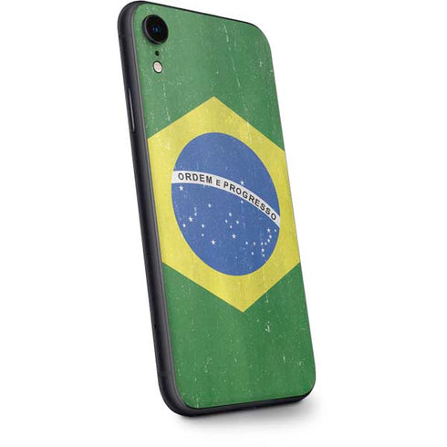 Brazil Flag Distressed iPhone XR Skin