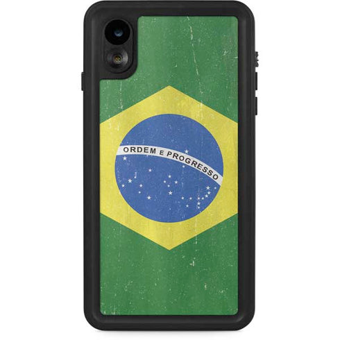 Brazil Flag Distressed iPhone XR Waterproof Case