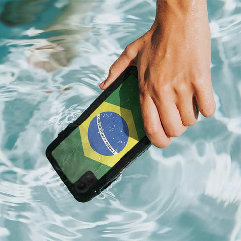 Brazil Flag Distressed iPhone XR Waterproof Case