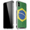 Brazil Flag Distressed iPhone XS Max Clear Case