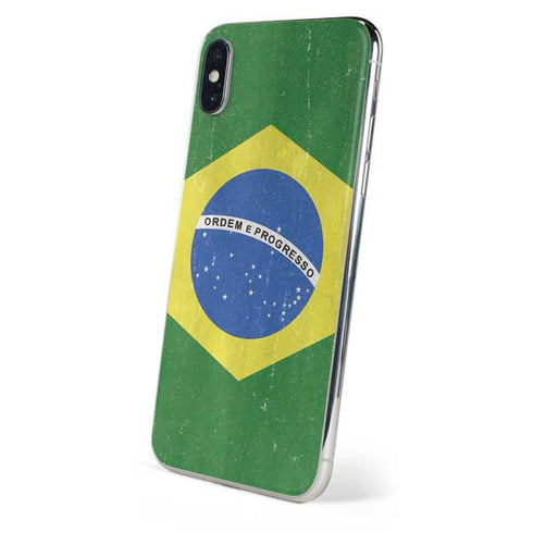 Brazil Flag Distressed iPhone XS Max Skin