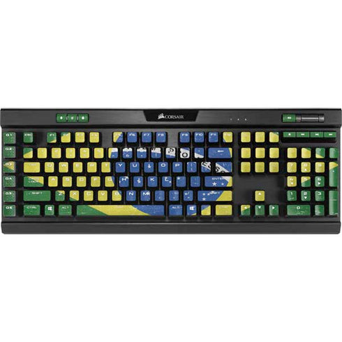 Brazil Flag Distressed K95 RGB PLATINUM Mechanical Gaming Keyboard Skin