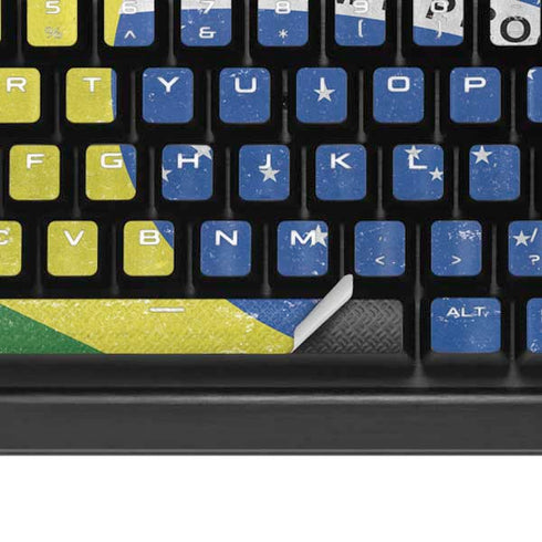 Brazil Flag Distressed K95 RGB PLATINUM Mechanical Gaming Keyboard Skin