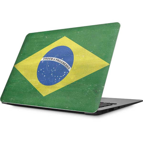 Brazil Flag Distressed Apple MacBook Skin