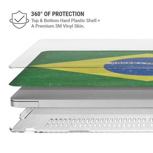 Brazil Flag Distressed MacBook Air 13in M1 (2021) Case plus Skin