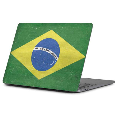 Brazil Flag Distressed Apple MacBook Pro 13-inch Skin