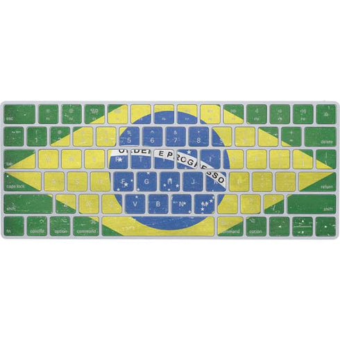 Brazil Flag Distressed Magic Keyboard Skin
