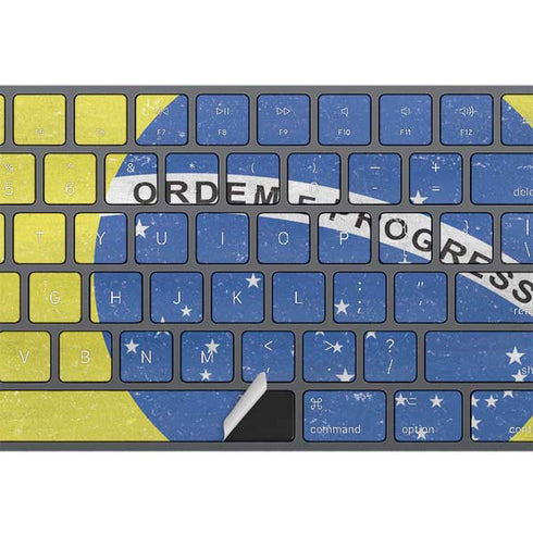 Brazil Flag Distressed Magic Keyboard with Numeric Keypad Skin