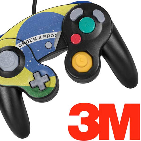 Brazil Flag Distressed Nintendo GameCube Controller Skin