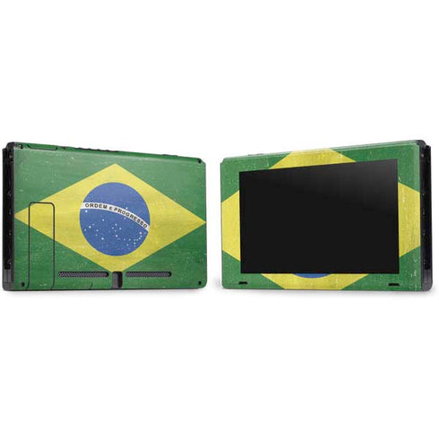 Brazil Flag Distressed Nintendo Switch Bundle Skin