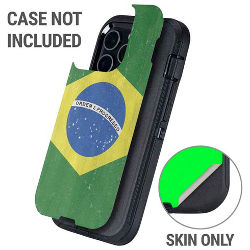Brazil Flag Distressed Otterbox Defender iPhone Skin