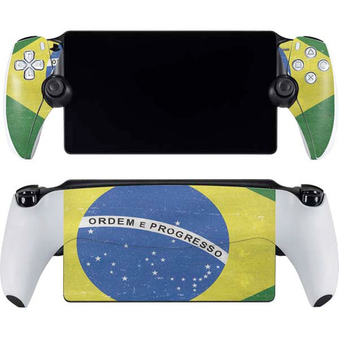 Brazil Flag Distressed PlayStation Portal Remote Player Skin