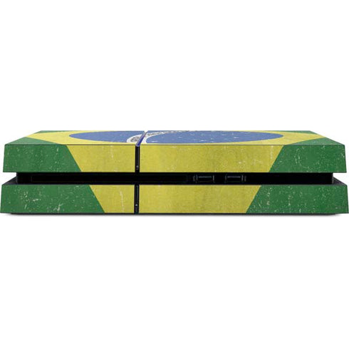 Brazil Flag Distressed PS4 Console Skin