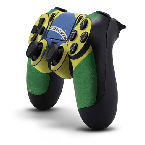Brazil Flag Distressed PS4 Controller Skin