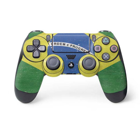 Brazil Flag Distressed PS4 Controller Skin