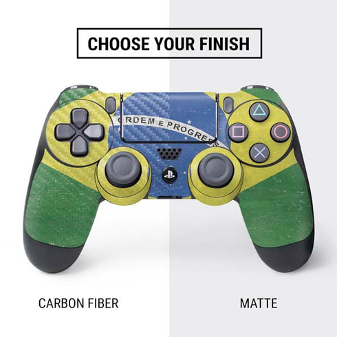 Brazil Flag Distressed PS4 Controller Skin