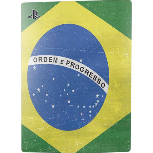 Brazil Flag Distressed PS5 Console Skin