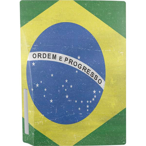 Brazil Flag Distressed PS5 Console Skin