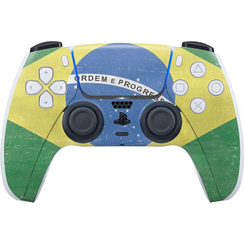 Brazil Flag Distressed PS5 Controller Skin