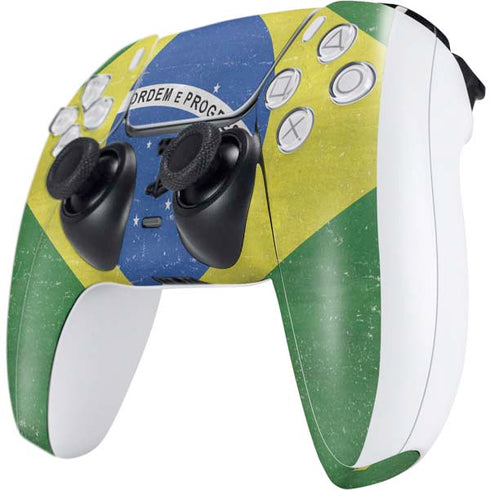 Brazil Flag Distressed PS5 Controller Skin