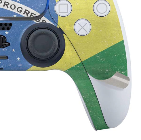 Brazil Flag Distressed PS5 Controller Skin