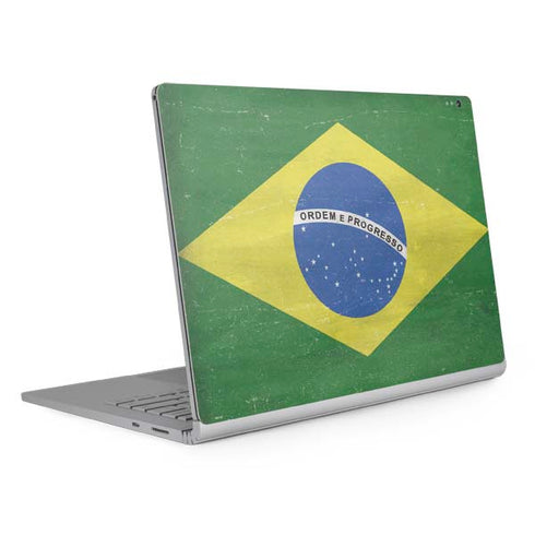 Brazil Flag Distressed Surface Book 2 15in Skin