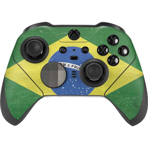Brazil Flag Distressed Xbox Elite Wireless Controller Series 2 Skin