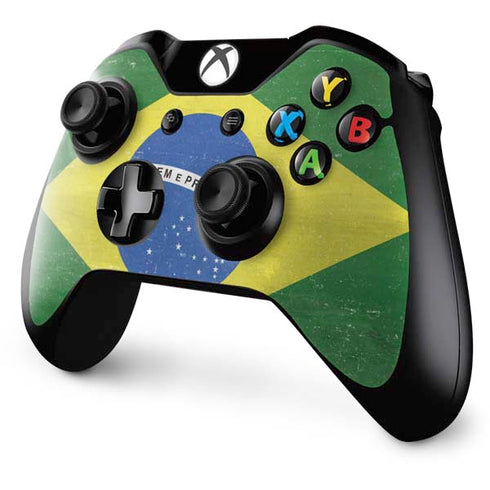 Brazil Flag Distressed Xbox One Controller Skin