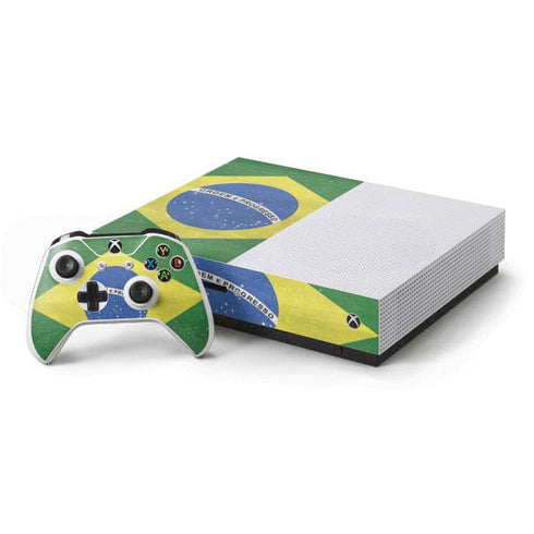 Brazil Flag Distressed Xbox One Skins
