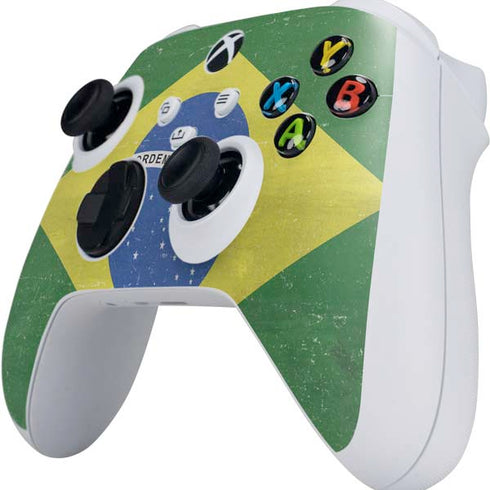 Brazil Flag Distressed Xbox Series S Controller Skin