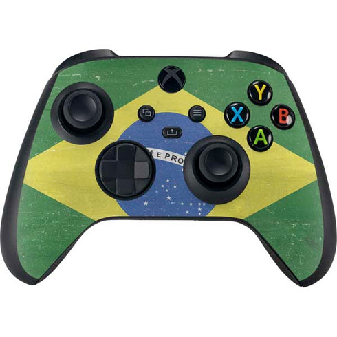 Brazil Flag Distressed Xbox Series X Bundle Skin