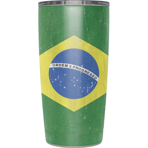 Brazil Flag Distressed Yeti 20oz Tumbler Skin