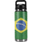 Brazil Flag Distressed YETI Rambler 26oz Bottle Skin