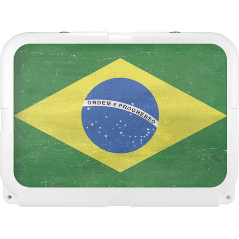 Brazil Flag Distressed YETI Tundra 35 Hard Cooler Skin