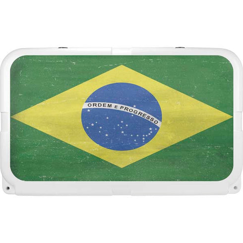 Brazil Flag Distressed YETI Tundra 45 Hard Cooler Skin