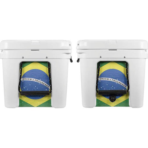 Brazil Flag Distressed YETI Tundra 65 Hard Cooler Skin