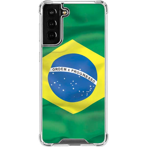 Brazil Flag Galaxy S22 Plus Clear Case