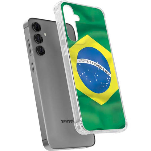Brazil Flag Galaxy S24 Plus Clear Case
