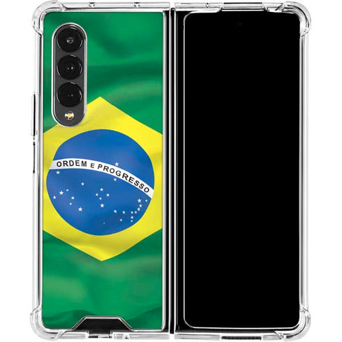 Brazil Flag Galaxy Z Fold4 5G Clear Case