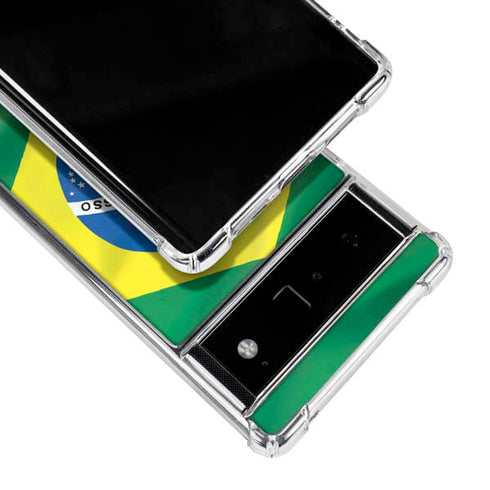 Brazil Flag Google Pixel 6 Clear Case