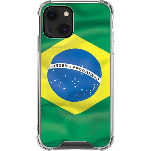 Brazil Flag iPhone 15 Plus Clear Case