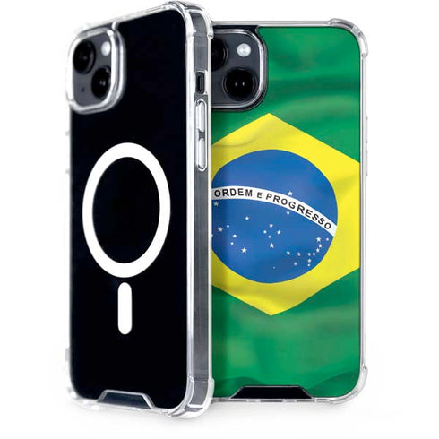 Brazil Flag iPhone 15 Plus MagSafe Case
